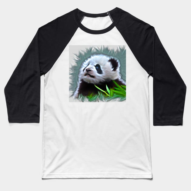 Baby Panda Painting Baseball T-Shirt by KayBee Gift Shop